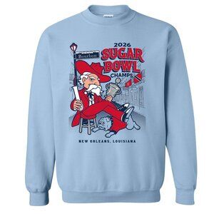 Ole Miss Sugar Bowl Champions 2026 Univ of Mississippi crewneck LIGHT BLUE